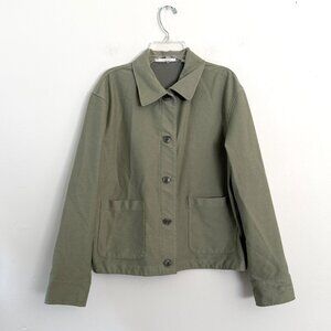 Uniqlo // Sage Green Jersey Relaxed Jacket S